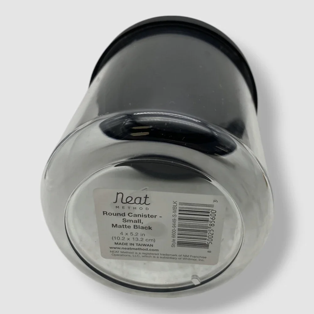 Neat Method Black Matte Small Round Airtight Seal Lid Canister Set of 3